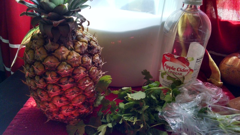 Pineapple Cilantro Shrub Ingredients