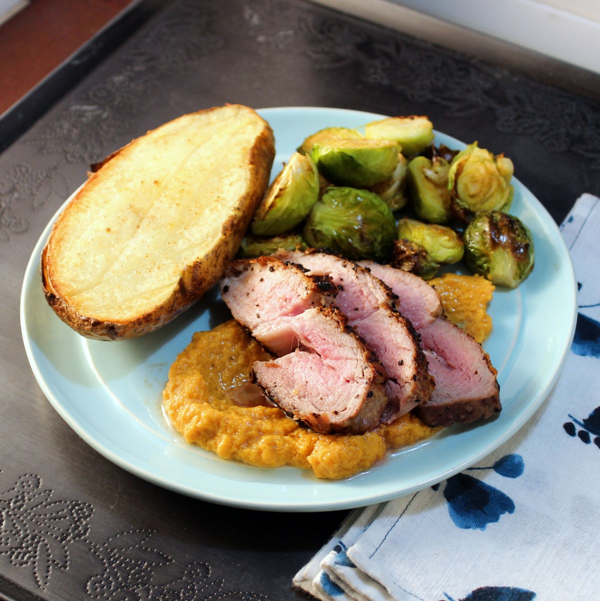 Pork Steak with Persimmon&nbsp;Puree