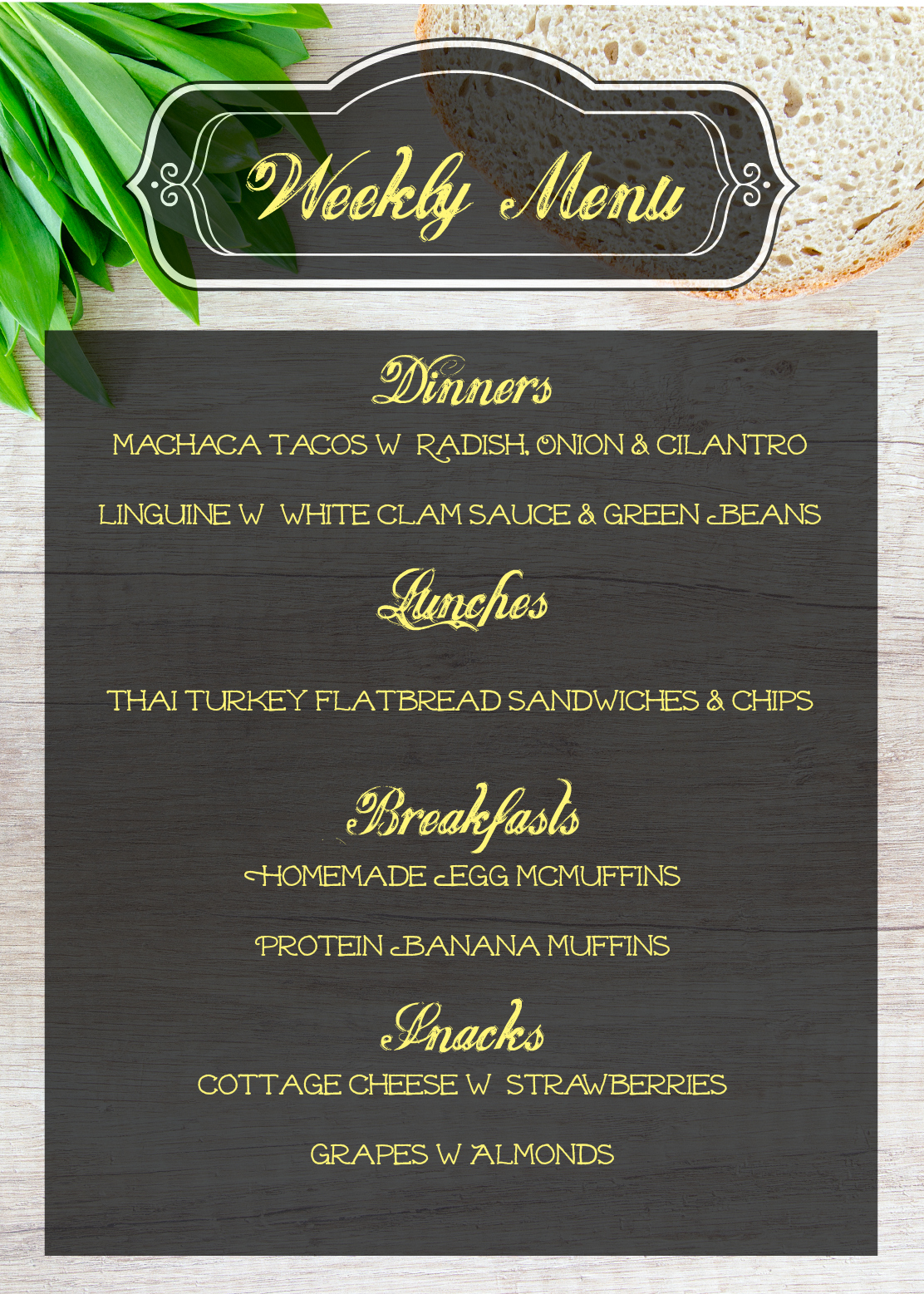 Weekly Menu: March 18-25,&nbsp;2018