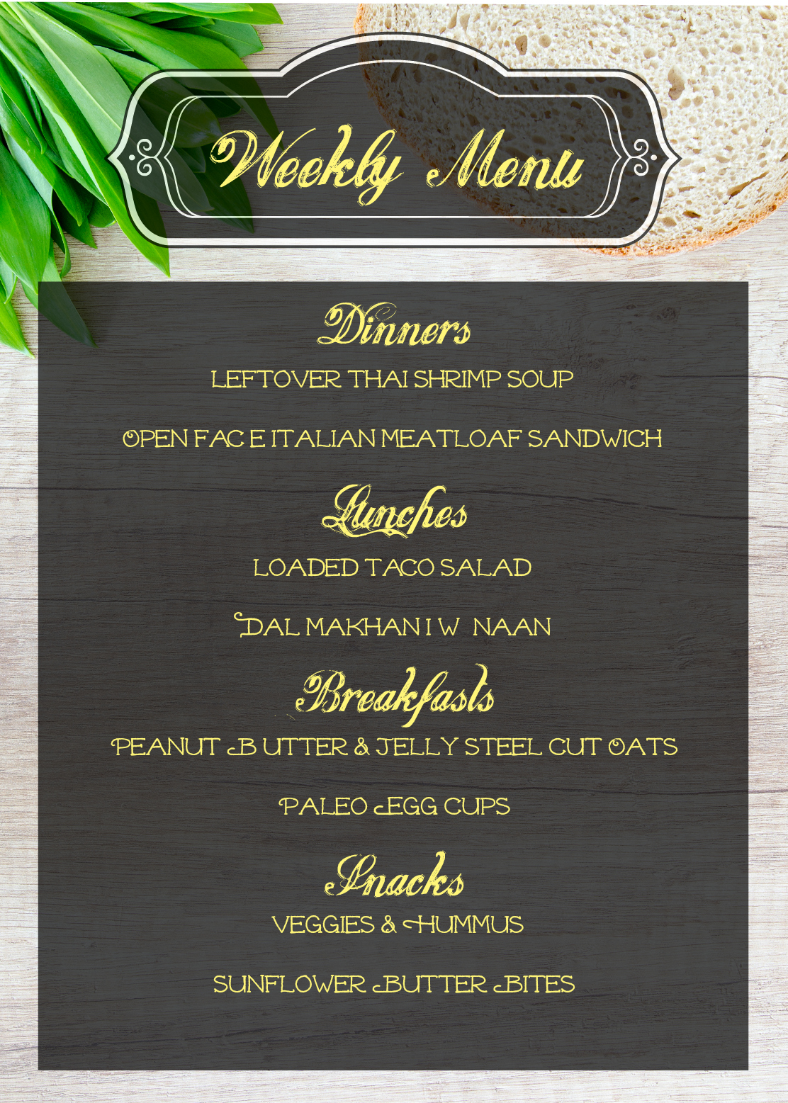 Weekly Menu: April 16 – 22,&nbsp;2018