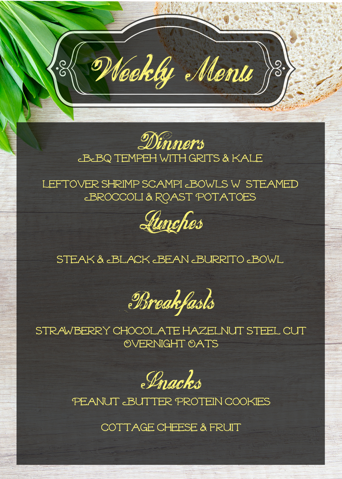 Weekly Menu: April 30 – May 4,&nbsp;2018